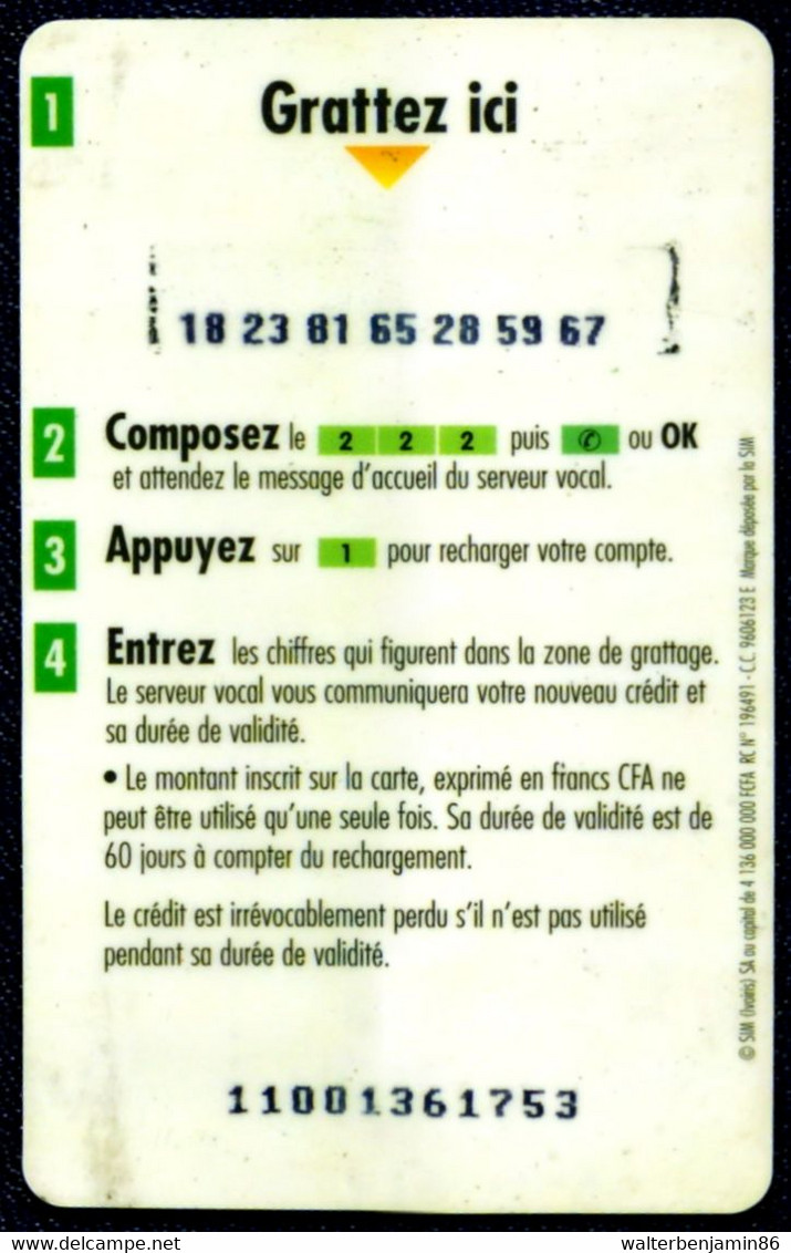 SCHEDA PHONECARD IVORY COAST MOBILE USED CARTE ILLICO (GREEN/BLUE) 1100 - Ivoorkust