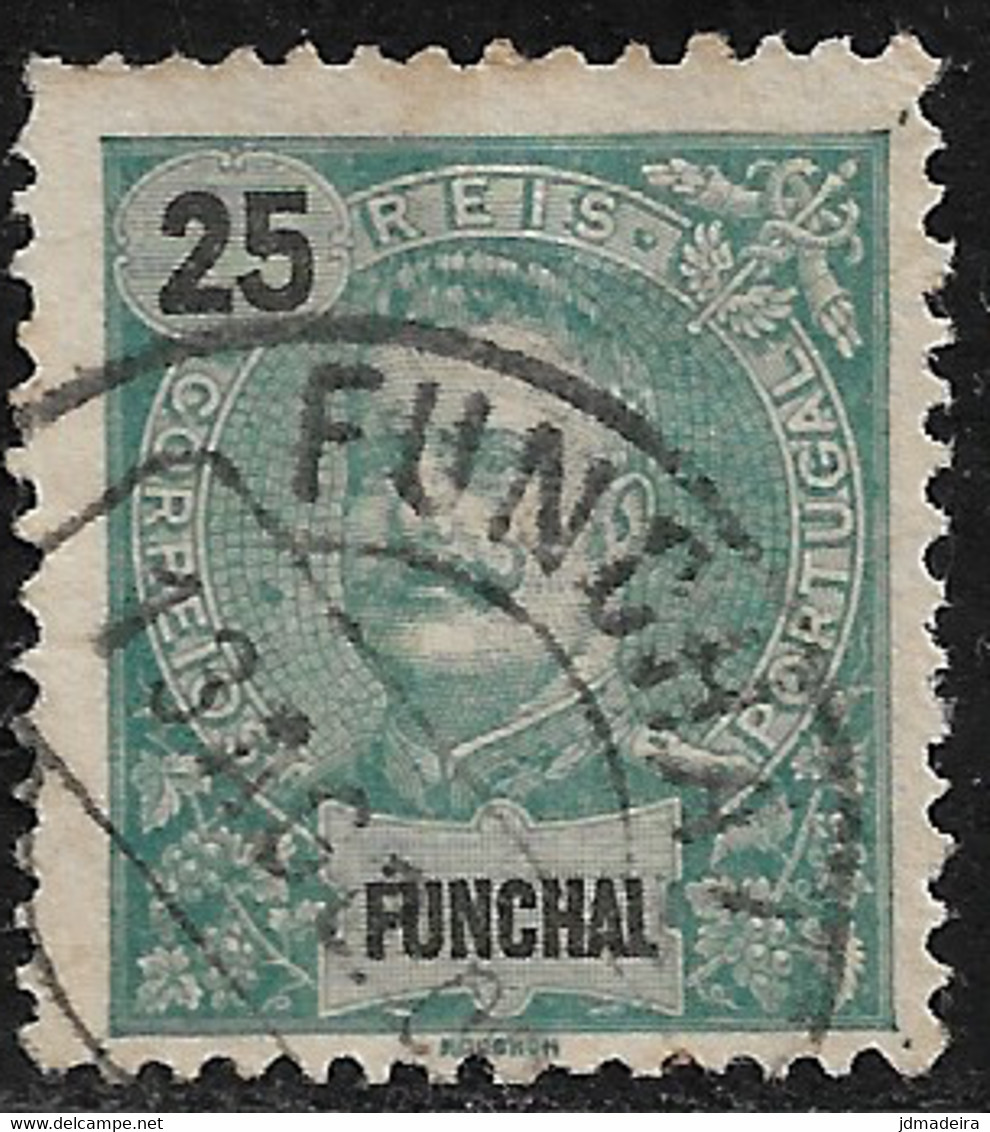 Funchal – 1897 D. Carlos 25 Réis Used Stamp - Funchal