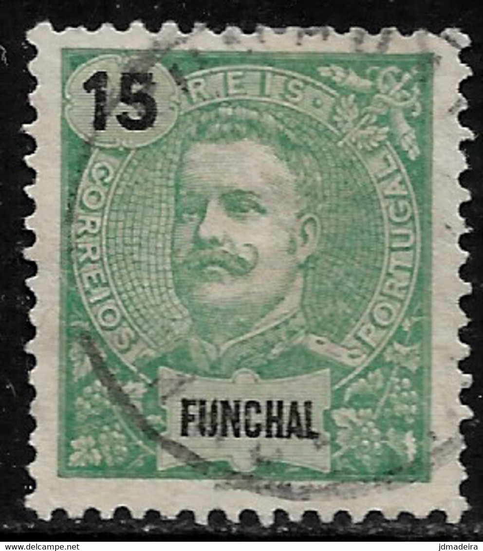 Funchal – 1898 King Carlos 15 Réis Used Stamp - Funchal