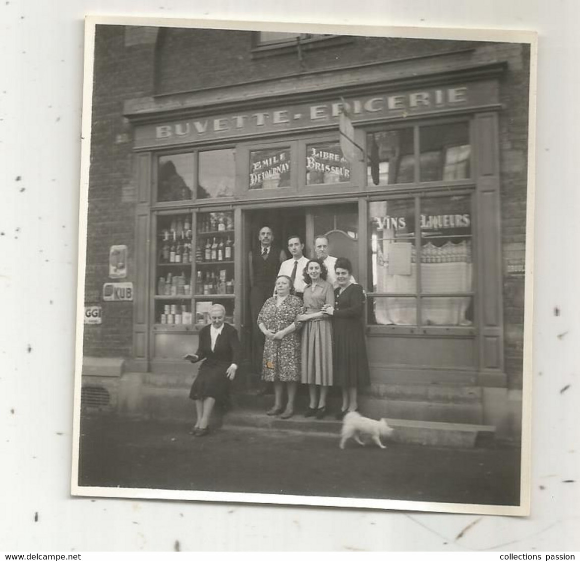 Photographie, Métier , Commerce , BUVETTE - EPICERIE , Publicuté Kub ,Valenciennes ,1948 , 90 X 90 Mm - Profesiones
