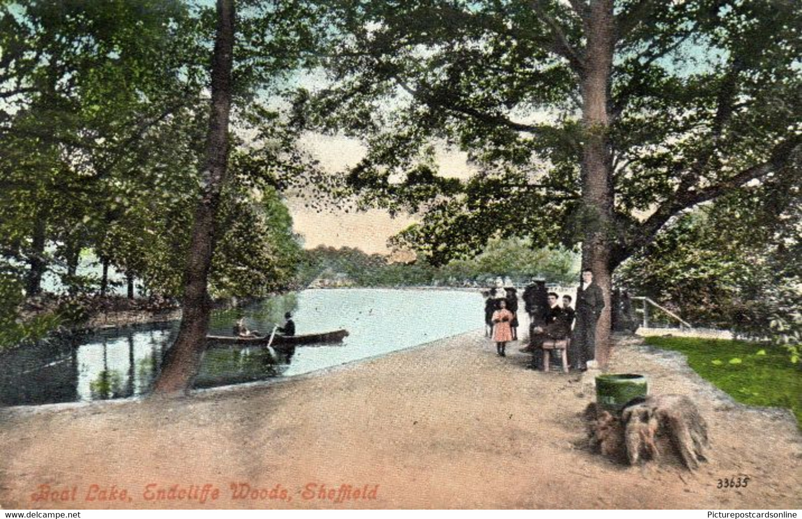 SHEFFIELD BOAT LAKE ENDCLIFFE WOODS OLD COLOUR POSTCARD YORKSHIRE - Sheffield