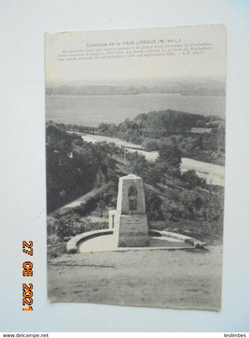 Corniche De La Haie Longue. Monument... Pionnier De L'aviation, Rene Gasnier D'Angers... LV - Andere & Zonder Classificatie