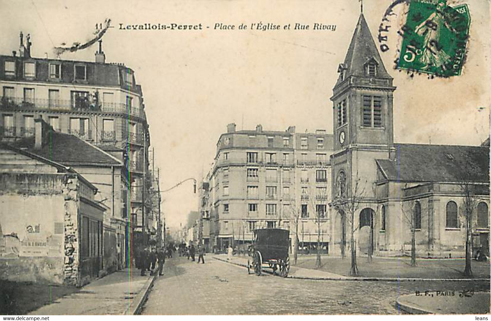 LEVALLOIS PERRET - Place De L'église Et Rue Rivay - 11 - Levallois Perret