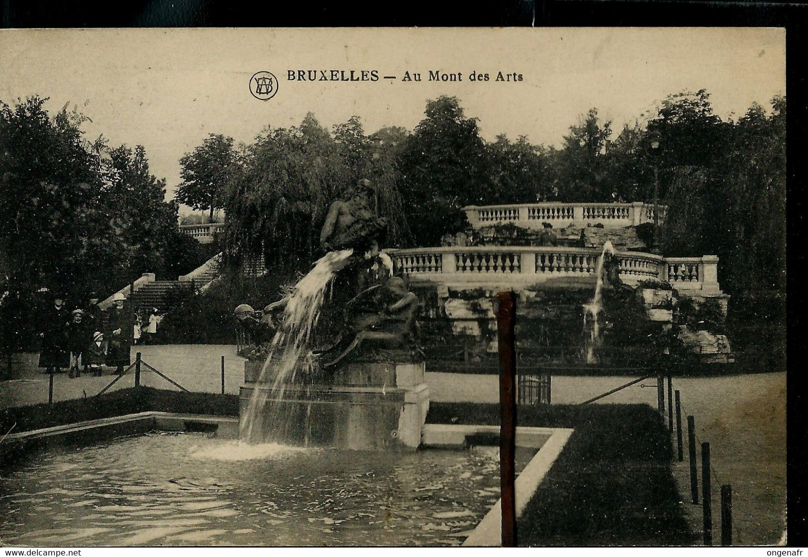 CP ( Bruxelles : Au Mont Des Arts) Obl. Facteur  + Bruxelles 1927 - Landpost (Ruralpost)