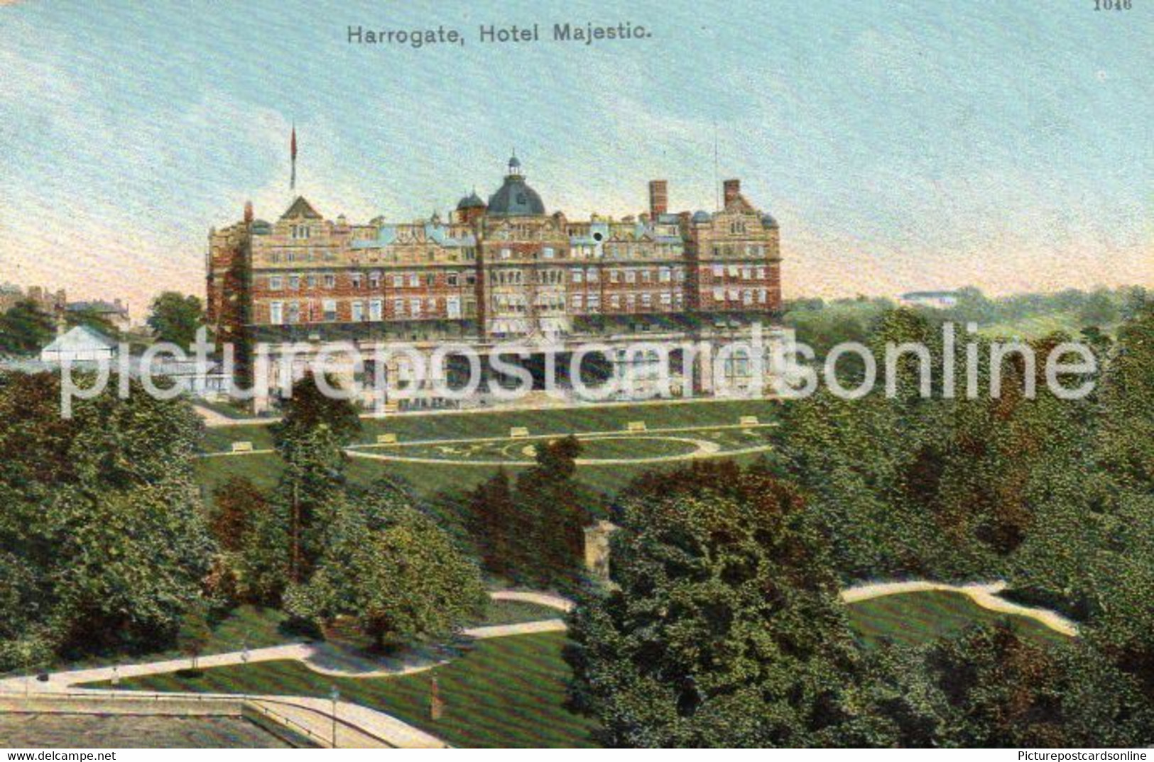 HARROGATE HOTEL MAJESTIC OLD COLOUR POSTCARD YORKSHIRE - Harrogate