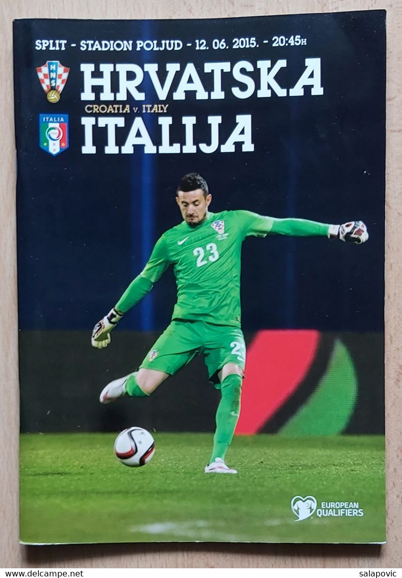 CROATIA V ITALY - 2016 UEFA EURO   FOOTBALL MATCH PROGRAM - Books