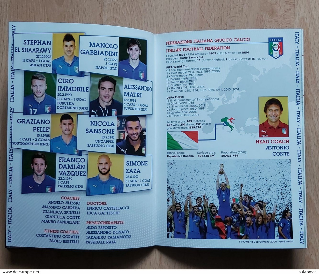 CROATIA v ITALY - 2016 UEFA EURO   FOOTBALL MATCH PROGRAM