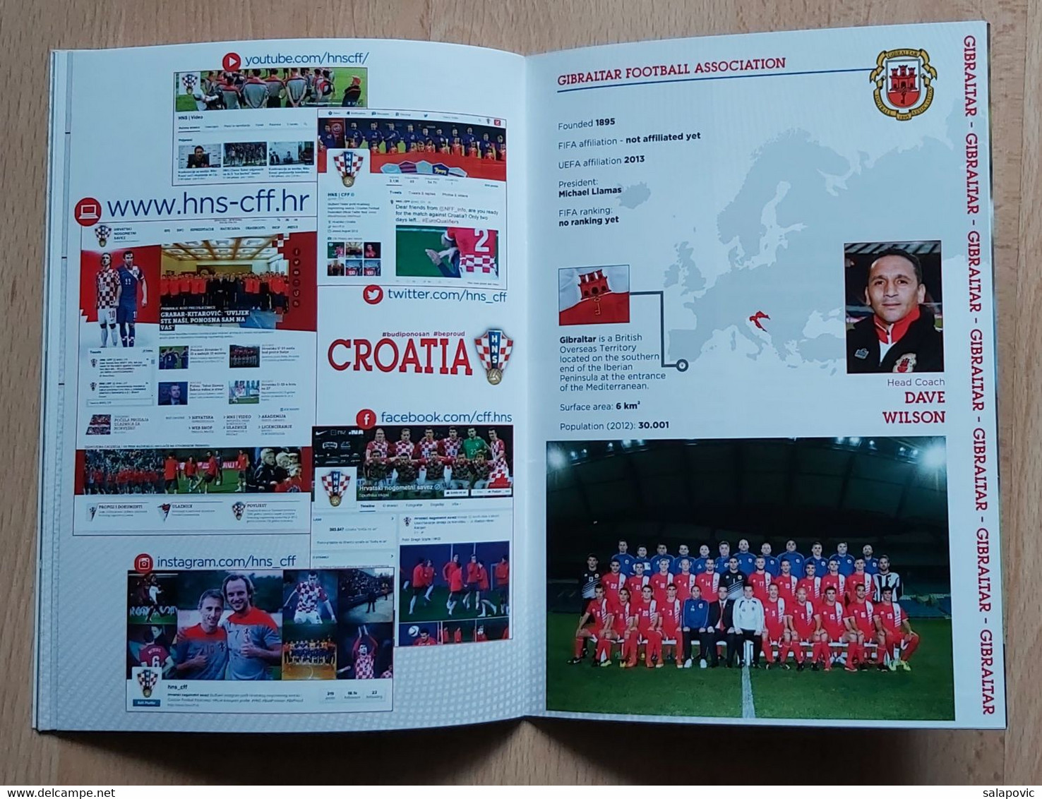 CROATIA V Gibraltar 2015 FRIENDLY FOOTBALL MATCH PROGRAM - Livres