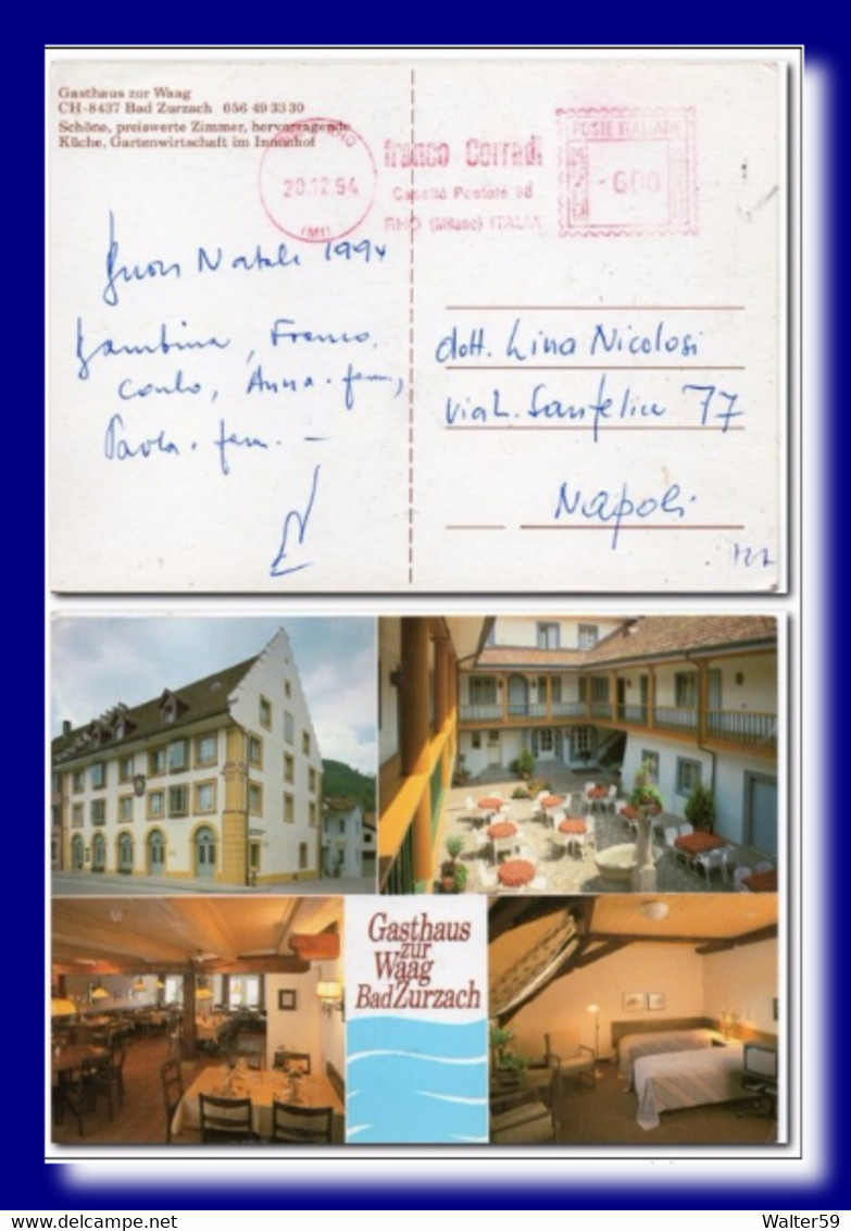 1994 Suisse Schweiz Svizzera Ak Bad Zurzach Multiblick Gebraucht In Italien Red Meter Freistempel - Bad Zurzach