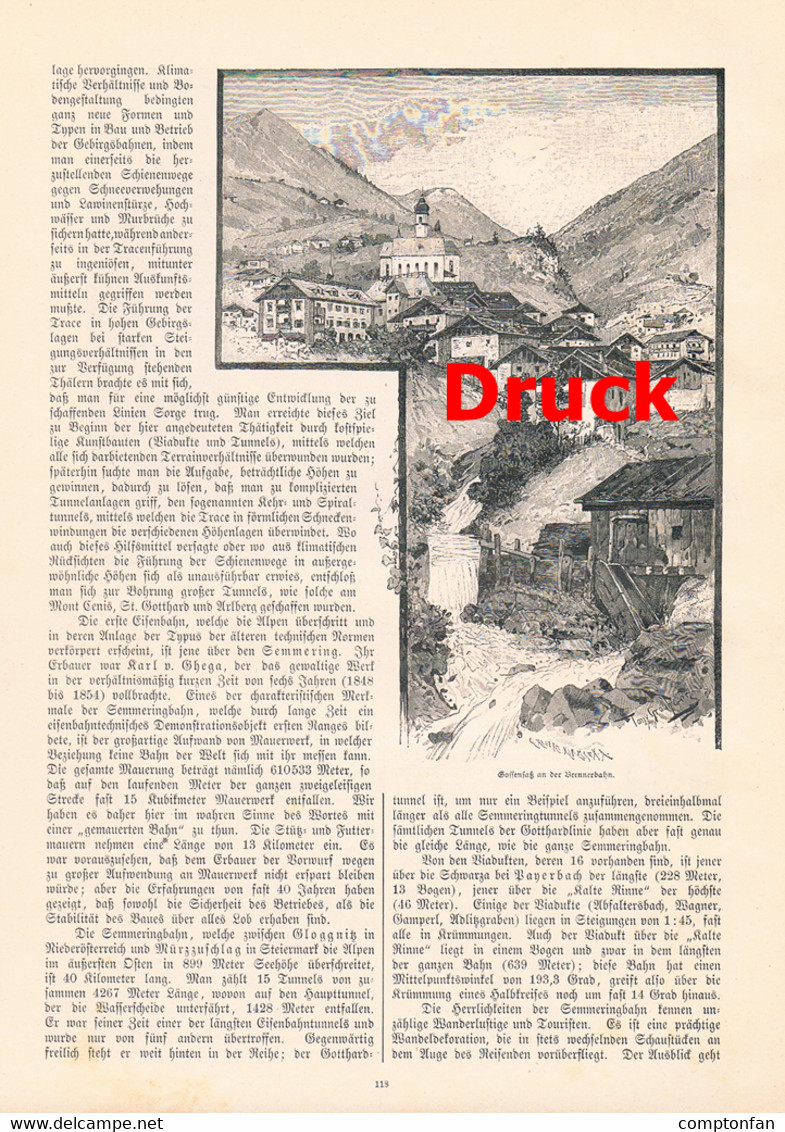 A102 857 Alpenbahnen Bergbahn Rigi Pilatus Tirol U.a. Artikel Mit 27 Bildern 1893 !! - Autres & Non Classés