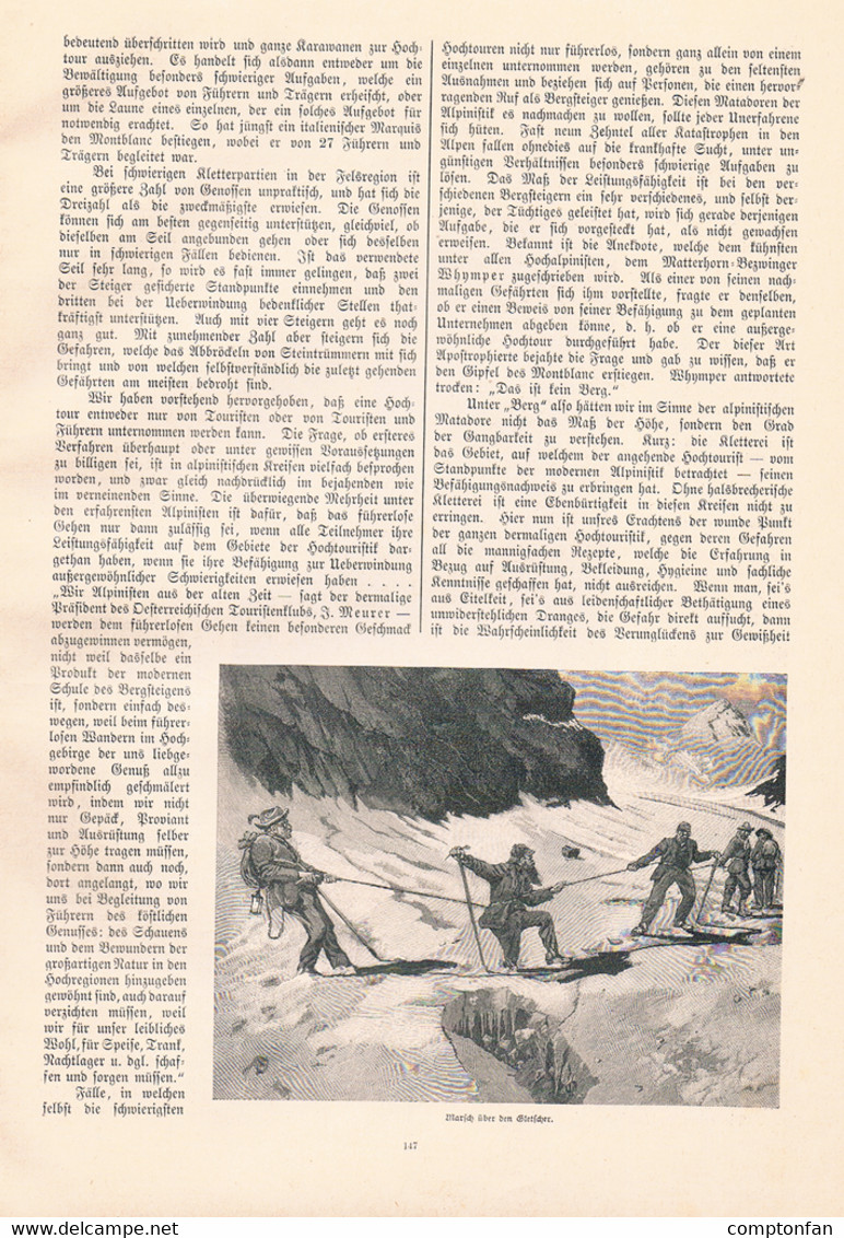 A102 858 Wandern Im Hochgebirge Bergsteiger Berghütte U.a. Artikel Mit 18 Bildern 1893 !! - Autres & Non Classés