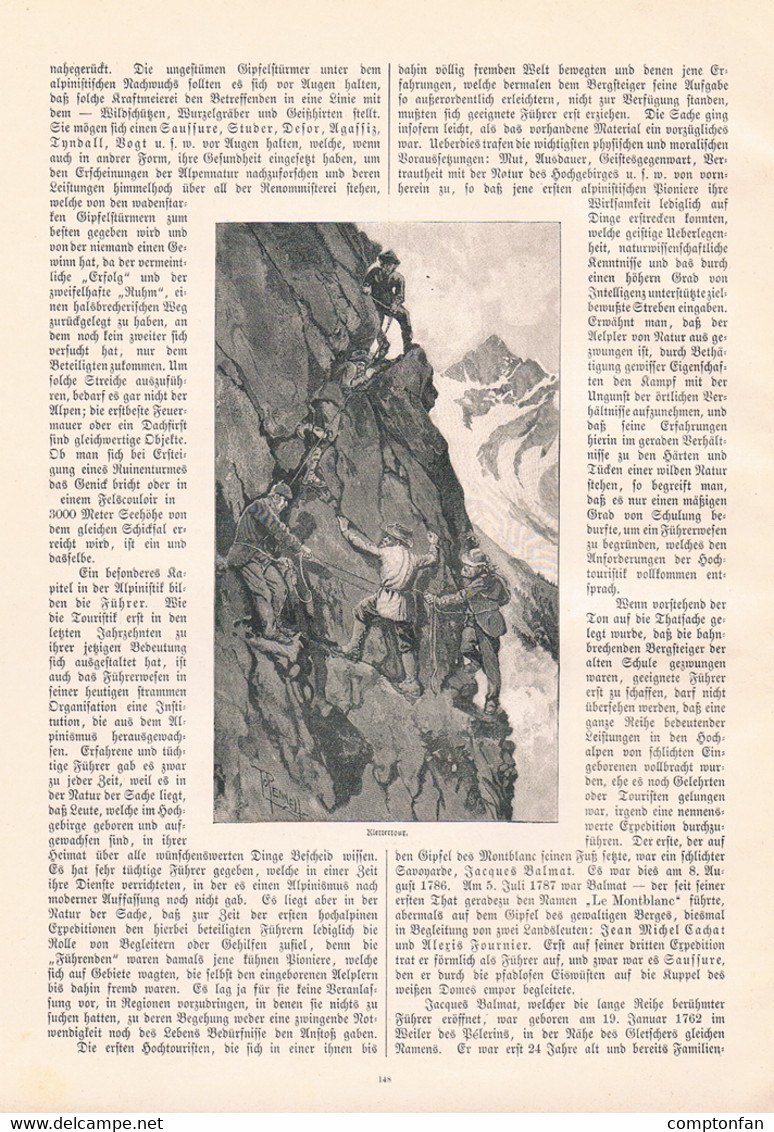 A102 858 Wandern Im Hochgebirge Bergsteiger Berghütte U.a. Artikel Mit 18 Bildern 1893 !! - Autres & Non Classés