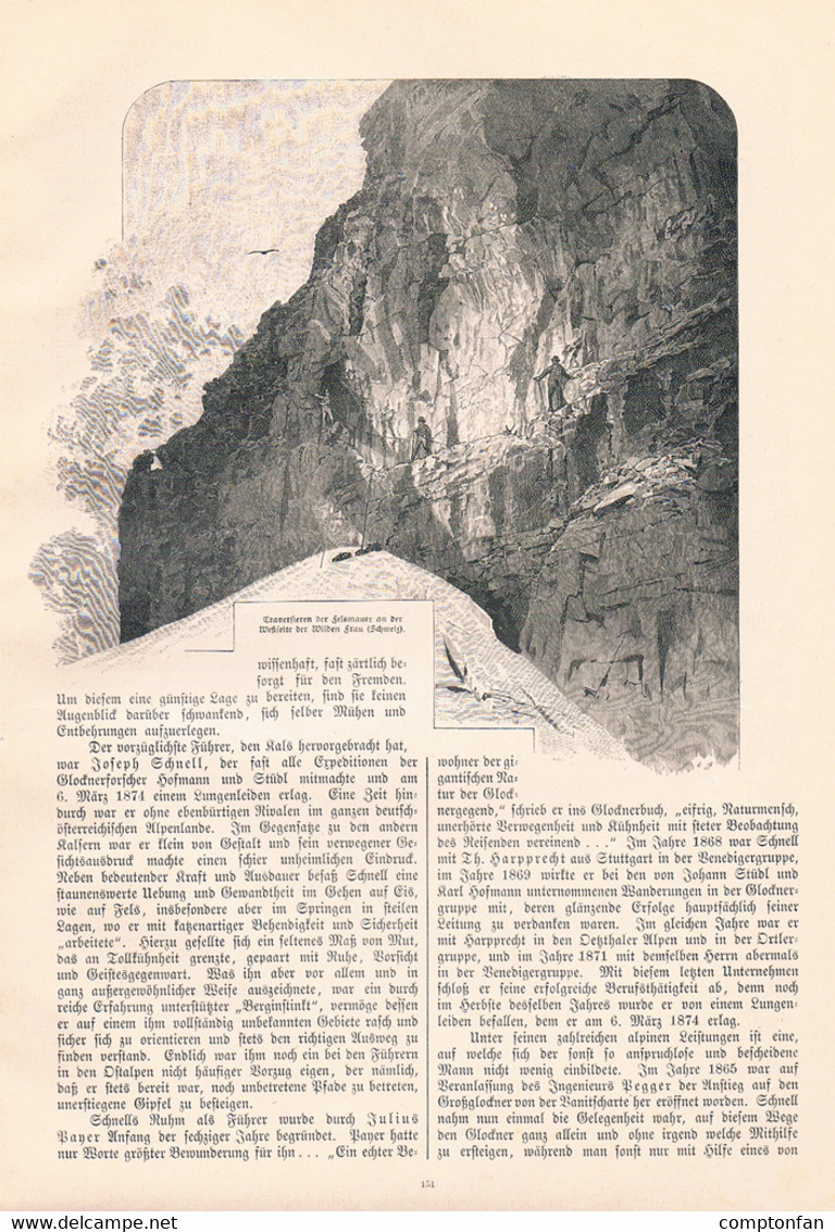 a102 858 Wandern im Hochgebirge Bergsteiger Berghütte u.a. Artikel mit 18 Bildern 1893 !!