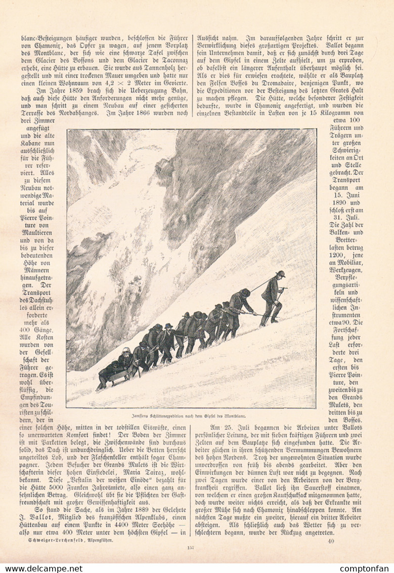 a102 858 Wandern im Hochgebirge Bergsteiger Berghütte u.a. Artikel mit 18 Bildern 1893 !!