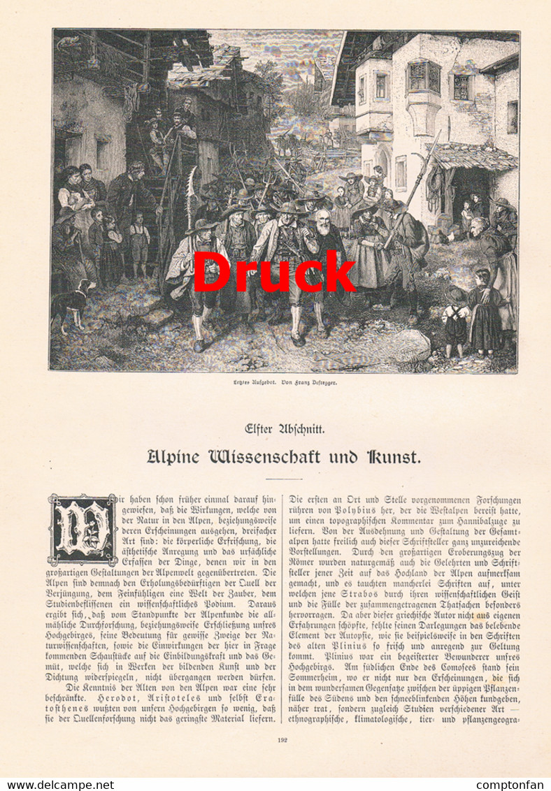 A102 860 Alpine Kunst Wissenschaft Defregger Grotte U.a. Artikel Mit 12 Bildern 1893 !! - Pintura & Escultura