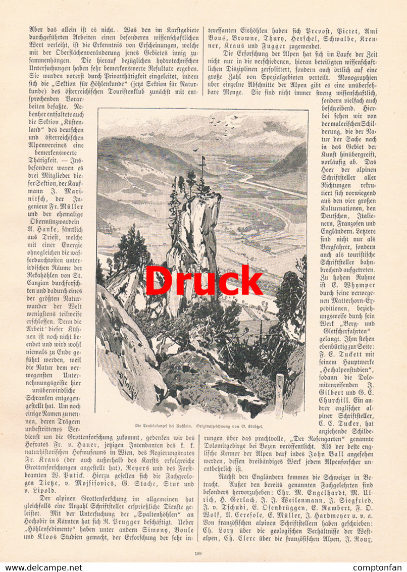 a102 860 Alpine Kunst Wissenschaft Defregger Grotte u.a. Artikel mit 12 Bildern 1893 !!