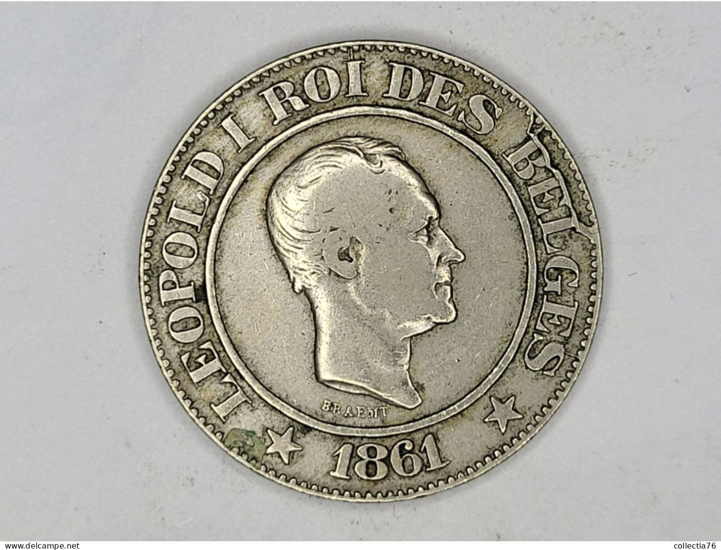 MONNAIE COIN BELGIQUE BELGIE 20 CENTIMES LEOPOLD I 1861 LEGENDE FRANCAISE FAUTE COIN CASSE BOUCHE AVERS - 20 Cents