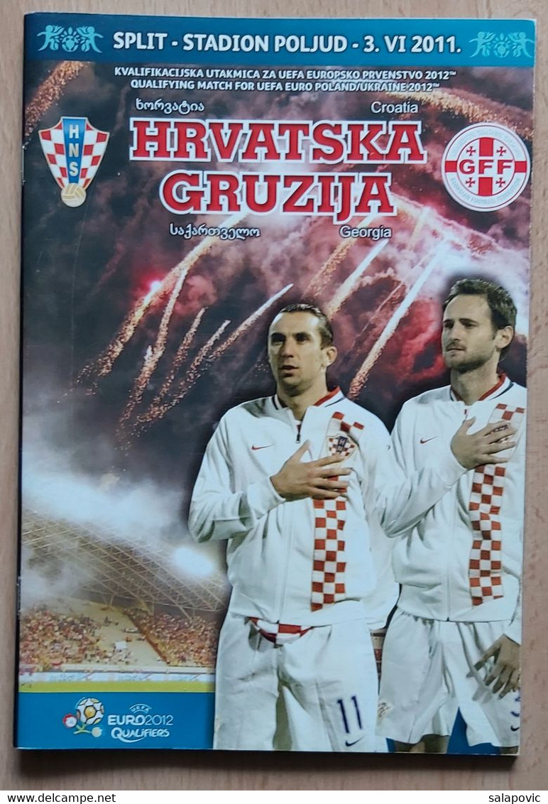 CROATIA V GEORGIA - 2012  UEFA EURO Qualifiers FOOTBALL MATCH PROGRAM - Bücher