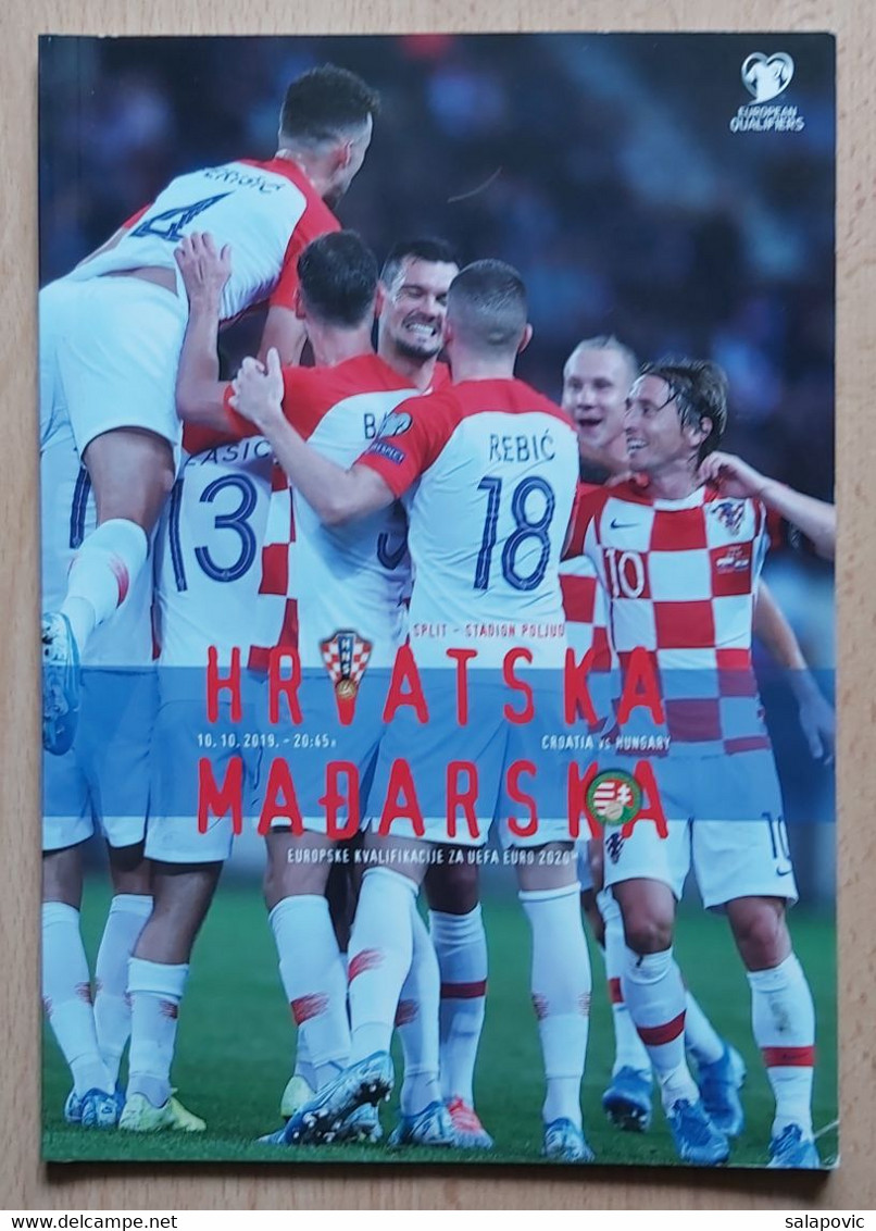 CROATIA V HUNGARY - 2020  UEFA EURO Qualifiers FOOTBALL MATCH PROGRAM - Bücher