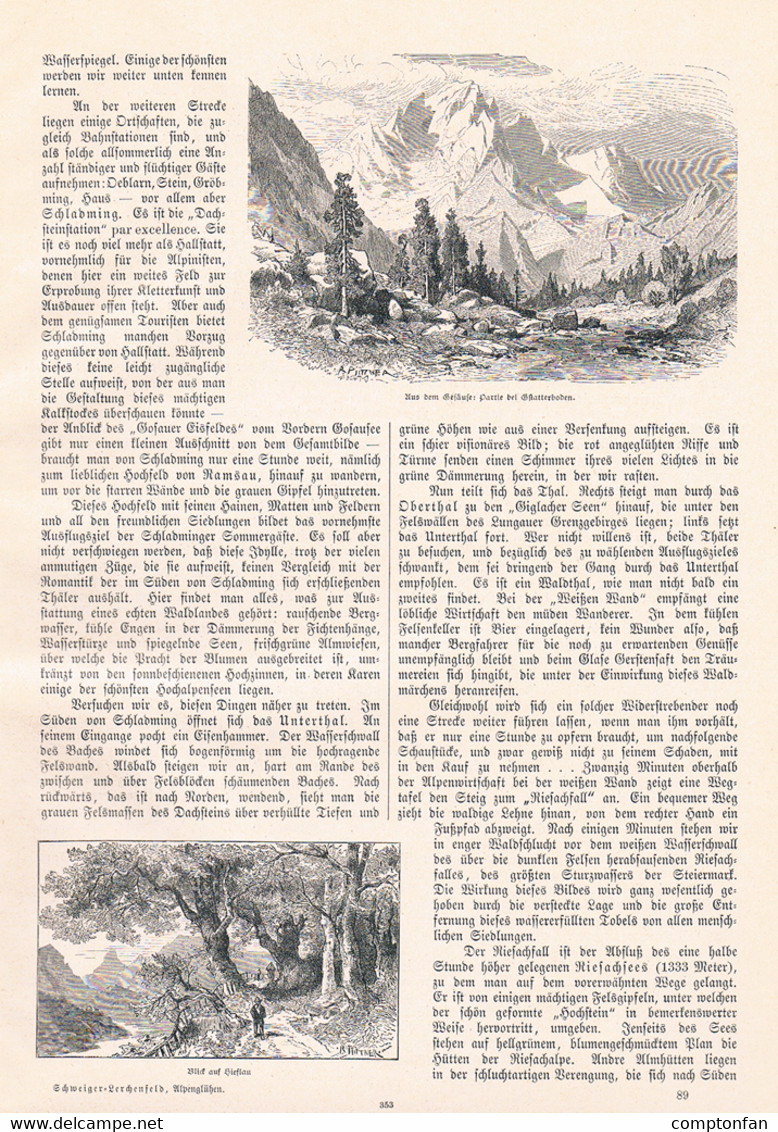 A102 870 Steiermark Leoben Erzberg Gesäuse U.a. Artikel Mit 10 Bildern 1893 !! - Autres & Non Classés