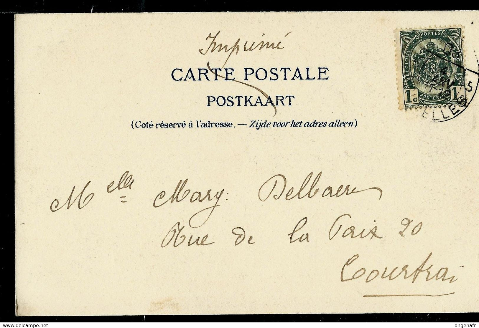 CP ( Bruxelles: Square Du Sablon)  Obl Ovale BRUXELLES 1903 - Landelijks Post