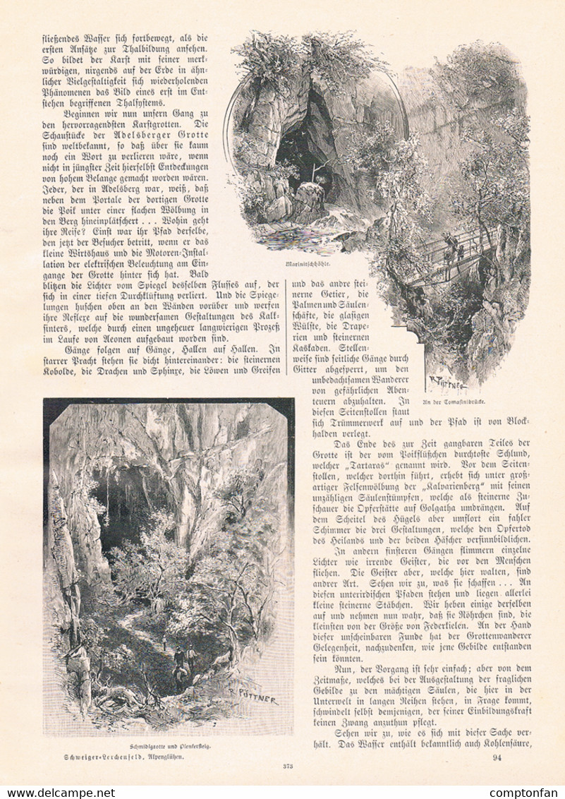 A102 872 Grotten St. Canzian Karst Isonzo Görz U.a.Artikel Mit 17 Bildern 1893 !! - Autres & Non Classés