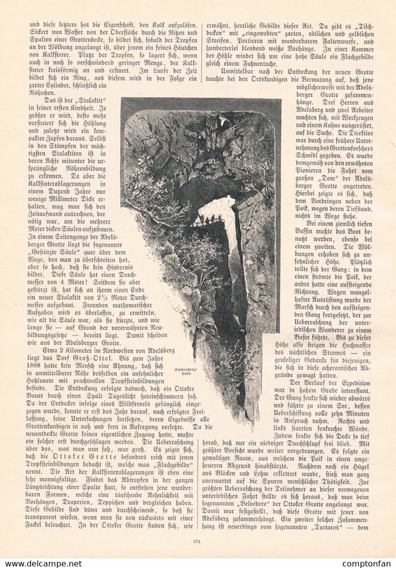 A102 872 Grotten St. Canzian Karst Isonzo Görz U.a.Artikel Mit 17 Bildern 1893 !! - Autres & Non Classés