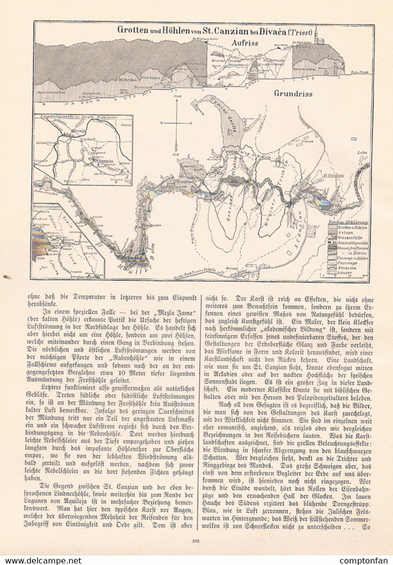 a102 872 Grotten St. Canzian Karst Isonzo Görz u.a.Artikel mit 17 Bildern 1893 !!