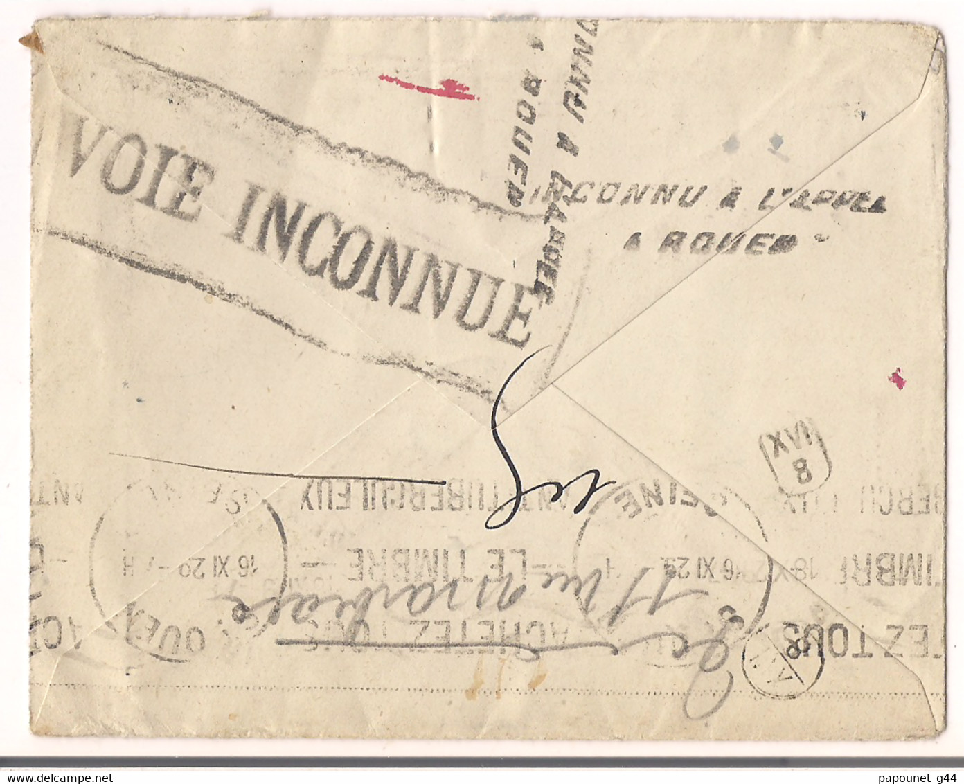 Lettre ( Consulat De France à Trieste Destination Rouen ) Francia ( Voie Inconnue à L'arrivée à Rouen ) - Other & Unclassified