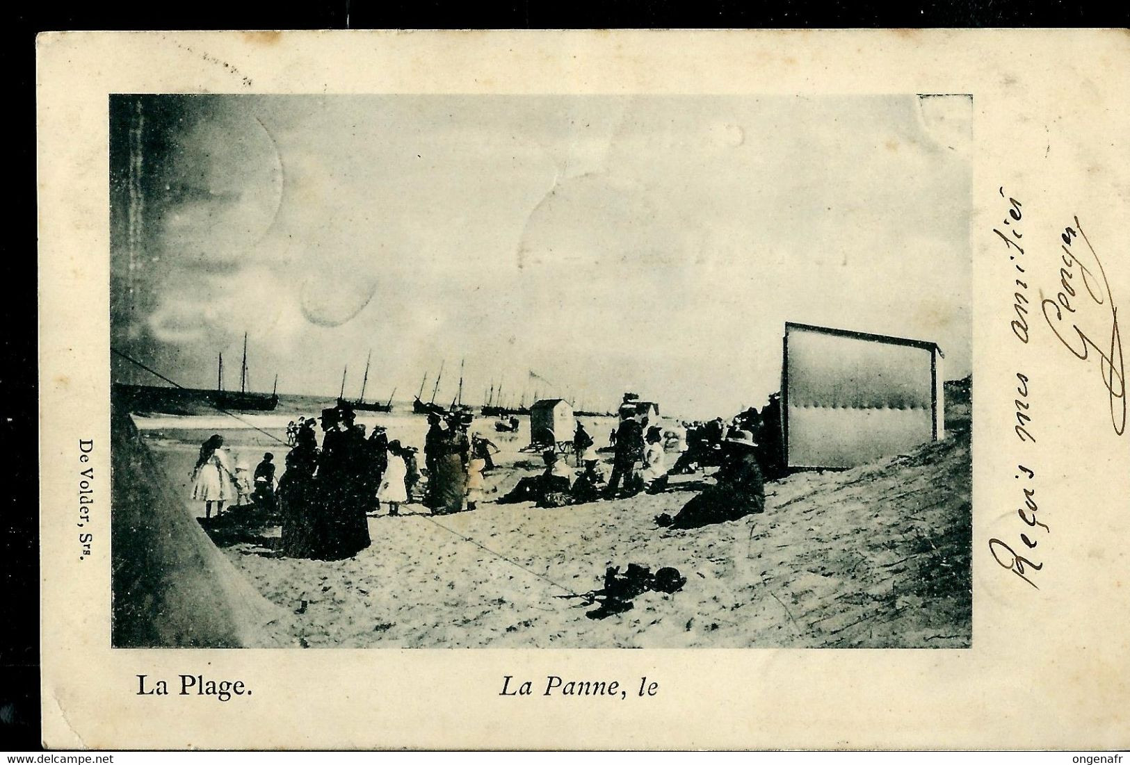 CP ( La Plage. La Panne , Le ... ) Obl. PANNE ( BAINS) 08/?? /1900 - Rural Post