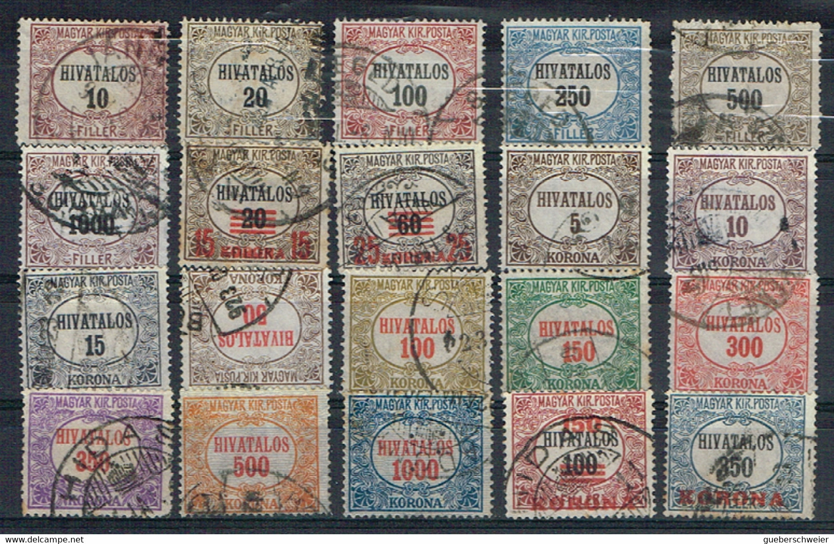 HG 255 - HONGRIE Lot De 20 Timbres De Service Oblitérés - Dienstzegels