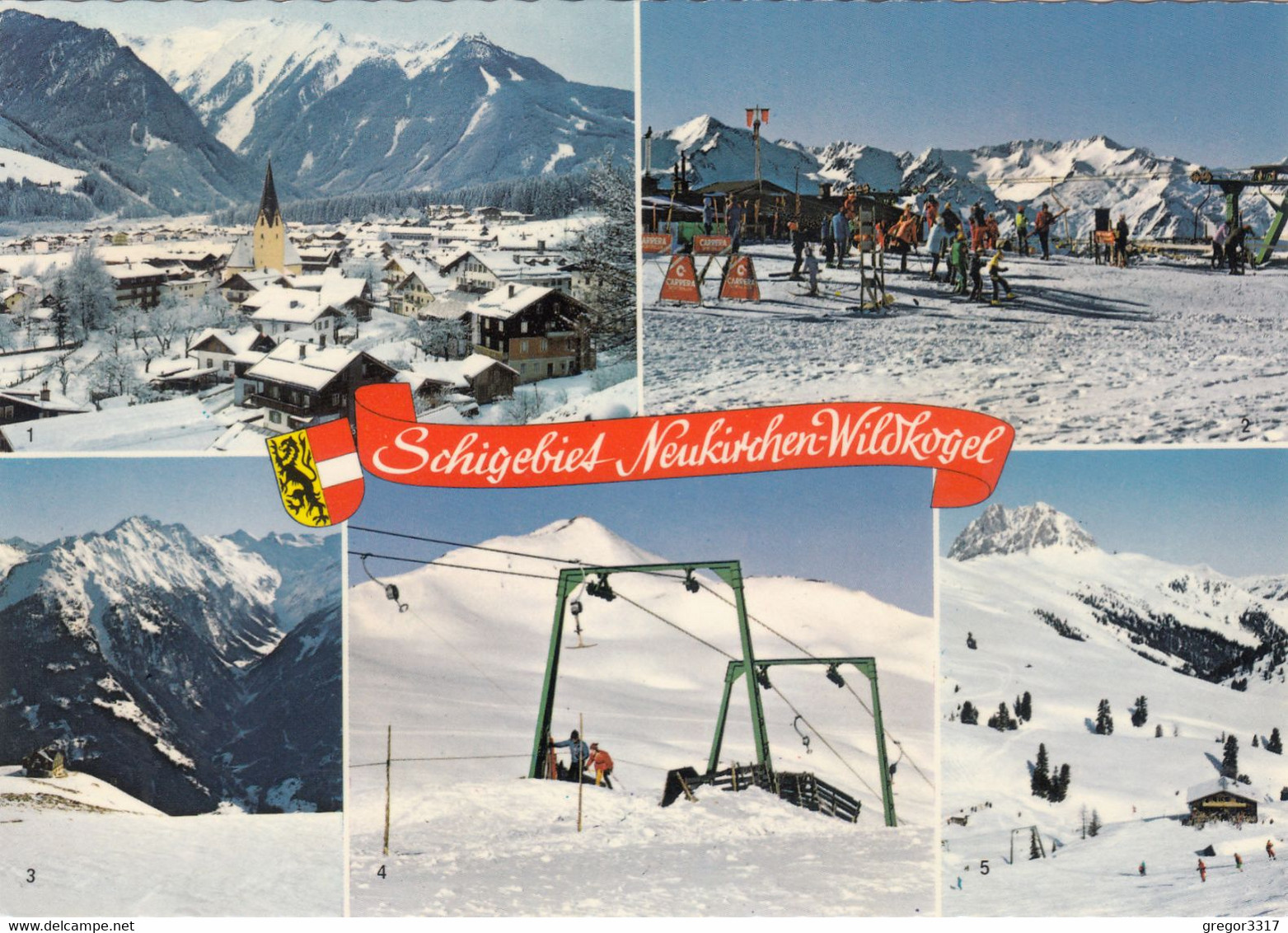 8947) Skigebiet NEUKIRCHEN  WILDKOGEL - Lifte Skifahrer - Ort - TOP - Neukirchen Am Grossvenediger