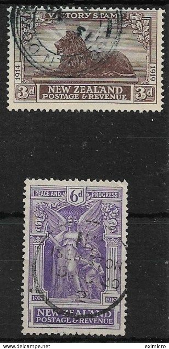 NEW ZEALAND 1920 3d, 6d VICTORY SG 456/457 FINE USED Cat £28 - Usati