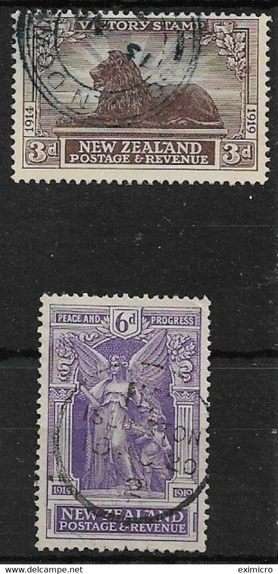 NEW ZEALAND 1920 3d, 6d VICTORY SG 456/457 FINE USED Cat £28 - Oblitérés