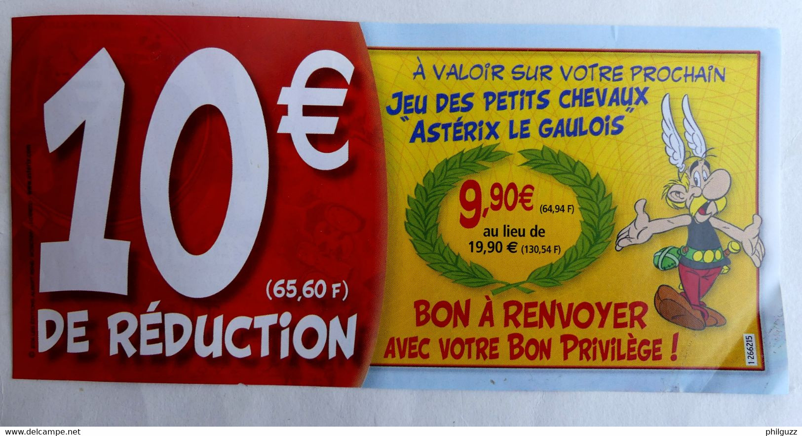 RARE FLYERS BON DE REDUCTION ASTERIX JEUX ATLAS 2006 - Objets Publicitaires