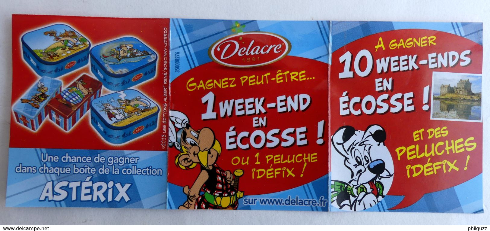 Mini FLYERS Dépliant ASTERIX  DELACRE En Ecosse 2012 Idéfix - Objets Publicitaires