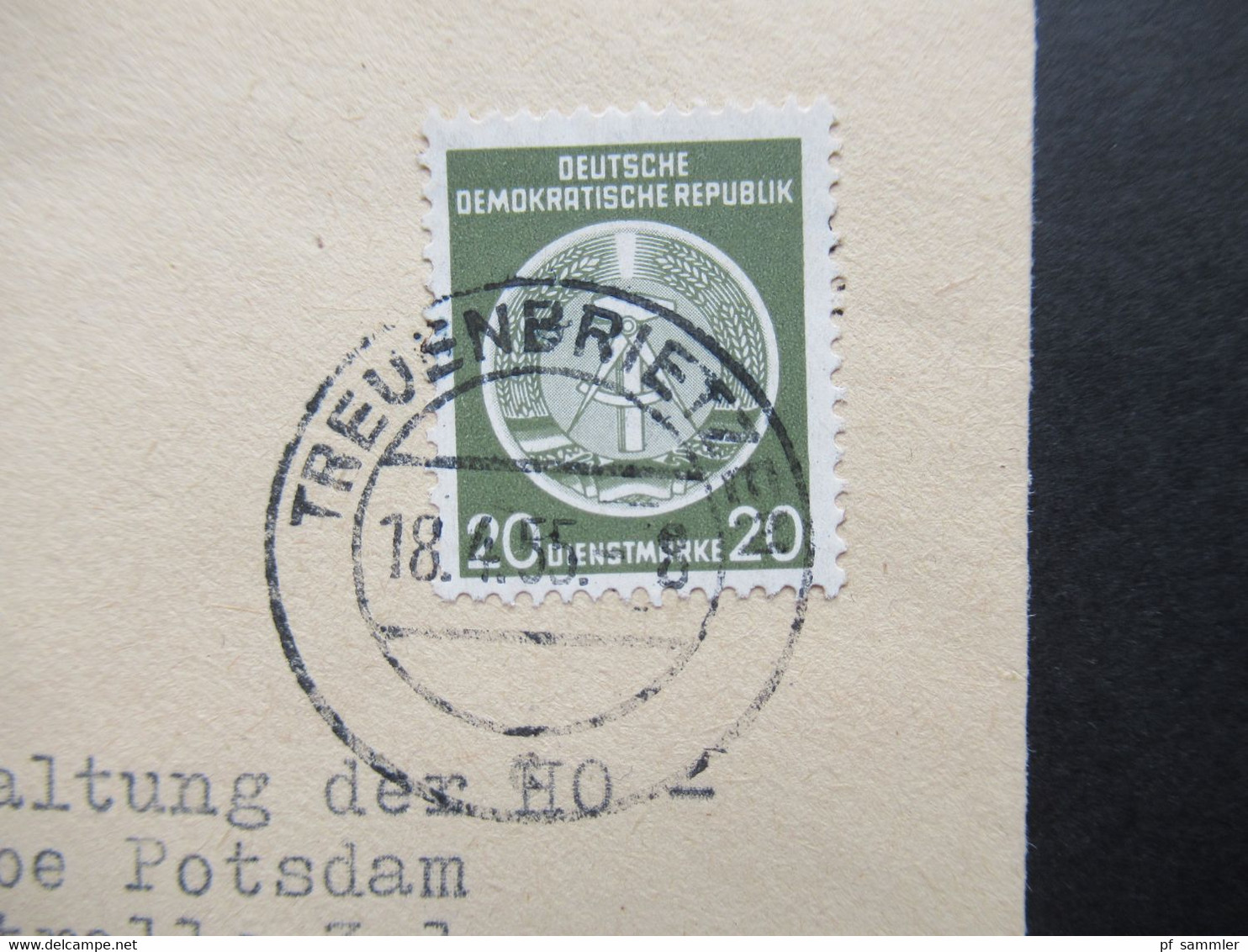 DDR Dienst Nr.8 EF Stempel Treuenbrietzen 18.4.1955 Umschlag HO Industriewaren Kreis Jüterbog - Andere & Zonder Classificatie