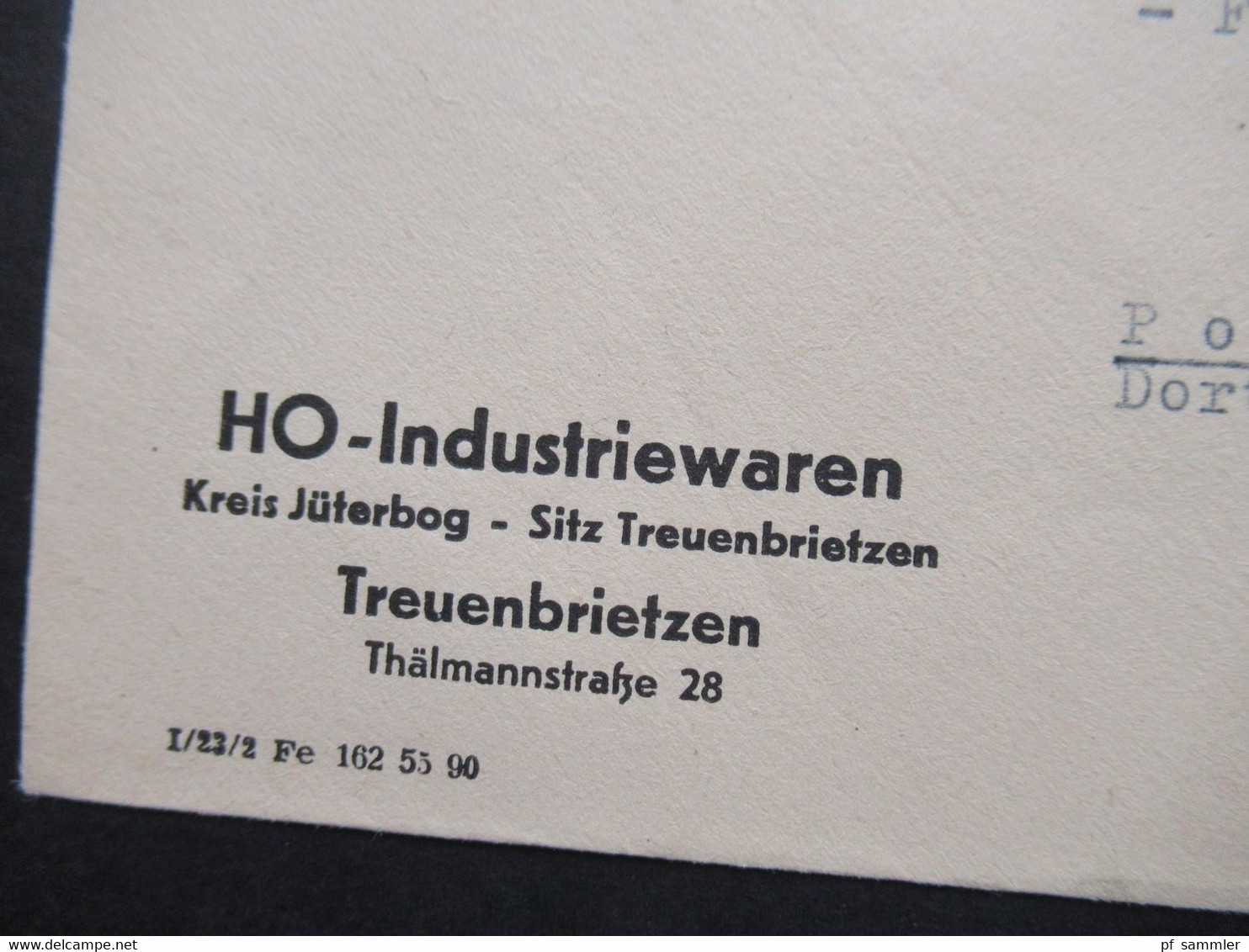 DDR Dienst Nr.8 EF Stempel Treuenbrietzen 18.4.1955 Umschlag HO Industriewaren Kreis Jüterbog - Autres & Non Classés