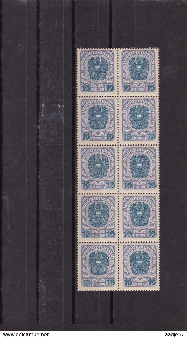 Austria Österreich AUTRICHE 1920, 10 X Mi 320x MNH Postfrisch - Nuovi