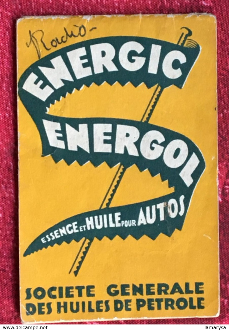 Energic Energol Essence Huile Pr Voiture Automobile-Agenda-☛Bloc Notes Vadémécum-☛Sté Générale Huiles Pétrole-Publicités - Matériel Et Accessoires
