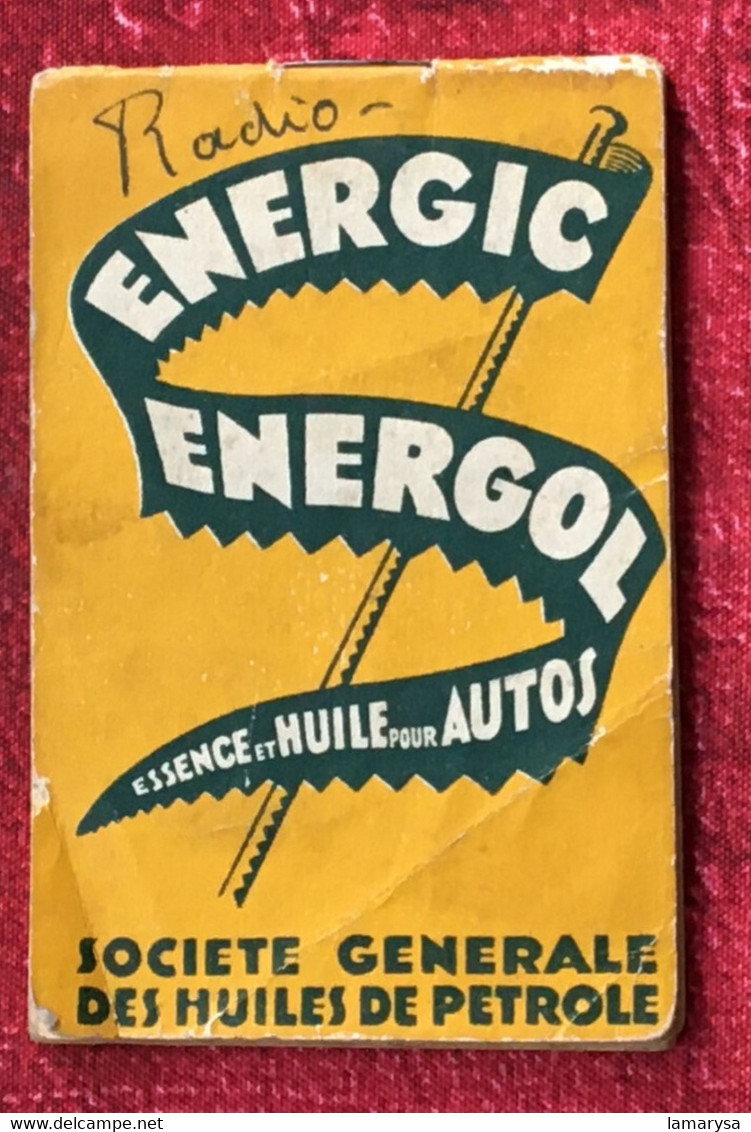 Energic Energol essence huile pr Voiture Automobile-Agenda-☛Bloc notes Vadémécum-☛Sté Générale Huiles Pétrole-Publicités