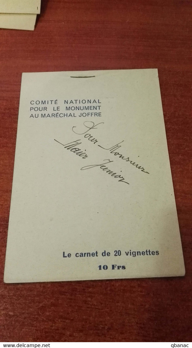 France Marechal Joffre Carnet - Bmoques & Cuadernillos