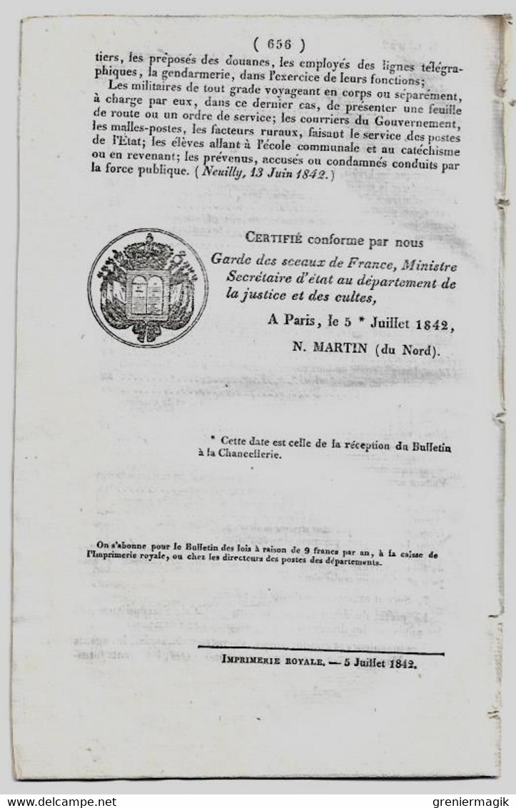 Bulletin des Lois 922 1842 Tarif péage pont près de Mallemort sur la Durance/Chappes Allier (bac d'Auzon)/Paris/Mexique