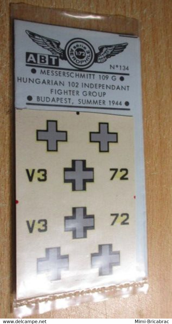 ABT21 Très Rare Décal Années 70 ABT : 1/72e N° 134 ME 109 G HONGRIE 1944 (alliée De L'Allemagne ... En 44 !) - Pegatinas (calcas)