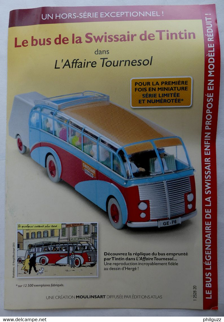 DEPLIANT FLYERS ABONNEMENT COLLECTION ATLAS LES VOITURES TINTIN HS LE BUS DE LA SWISSAIR 2013 (2) - Objets Publicitaires