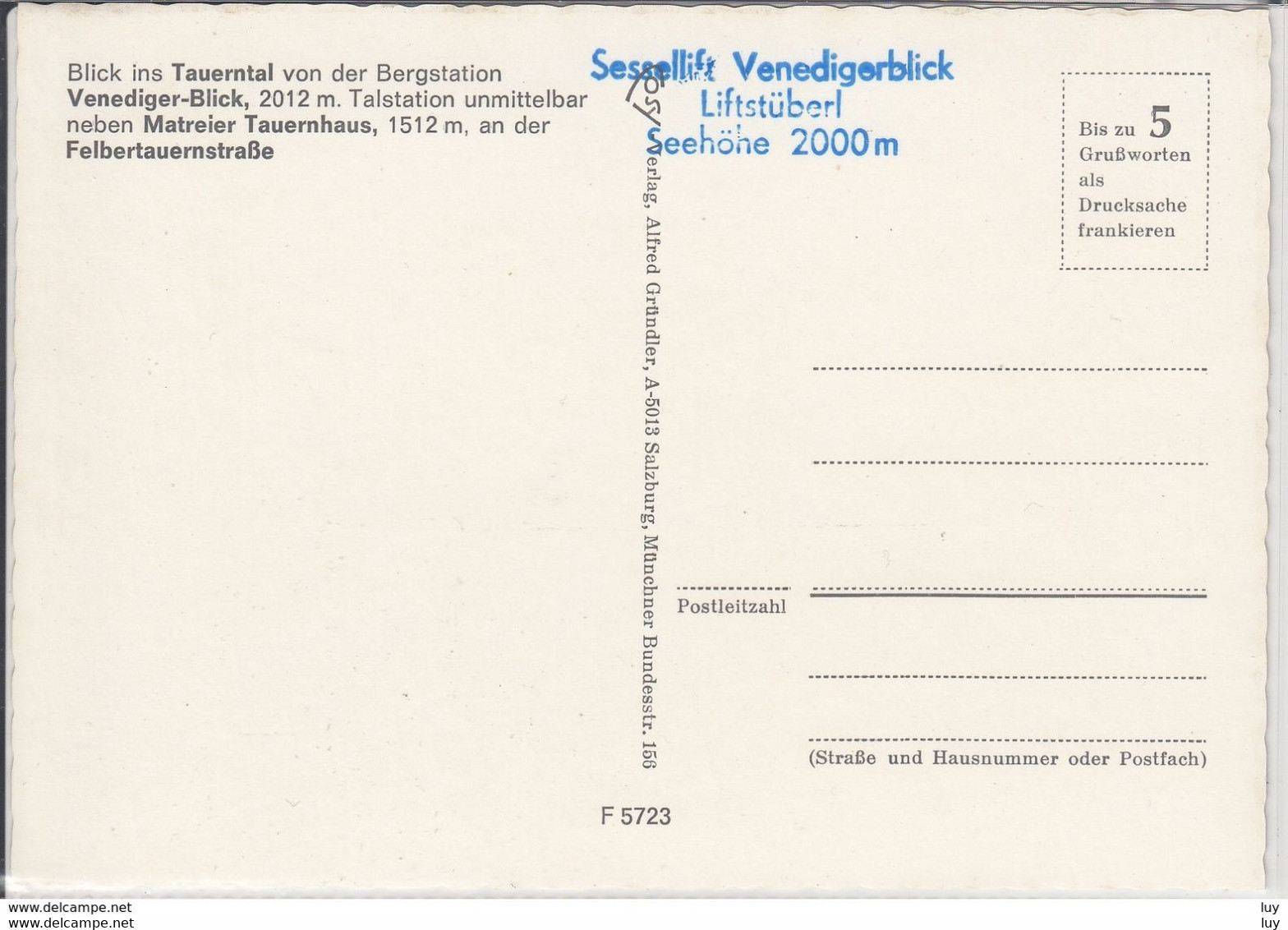 MATREIER TAUERNHAUS Mit Sessellift Venedigerblick    1970 - 1980 - Matrei In Osttirol
