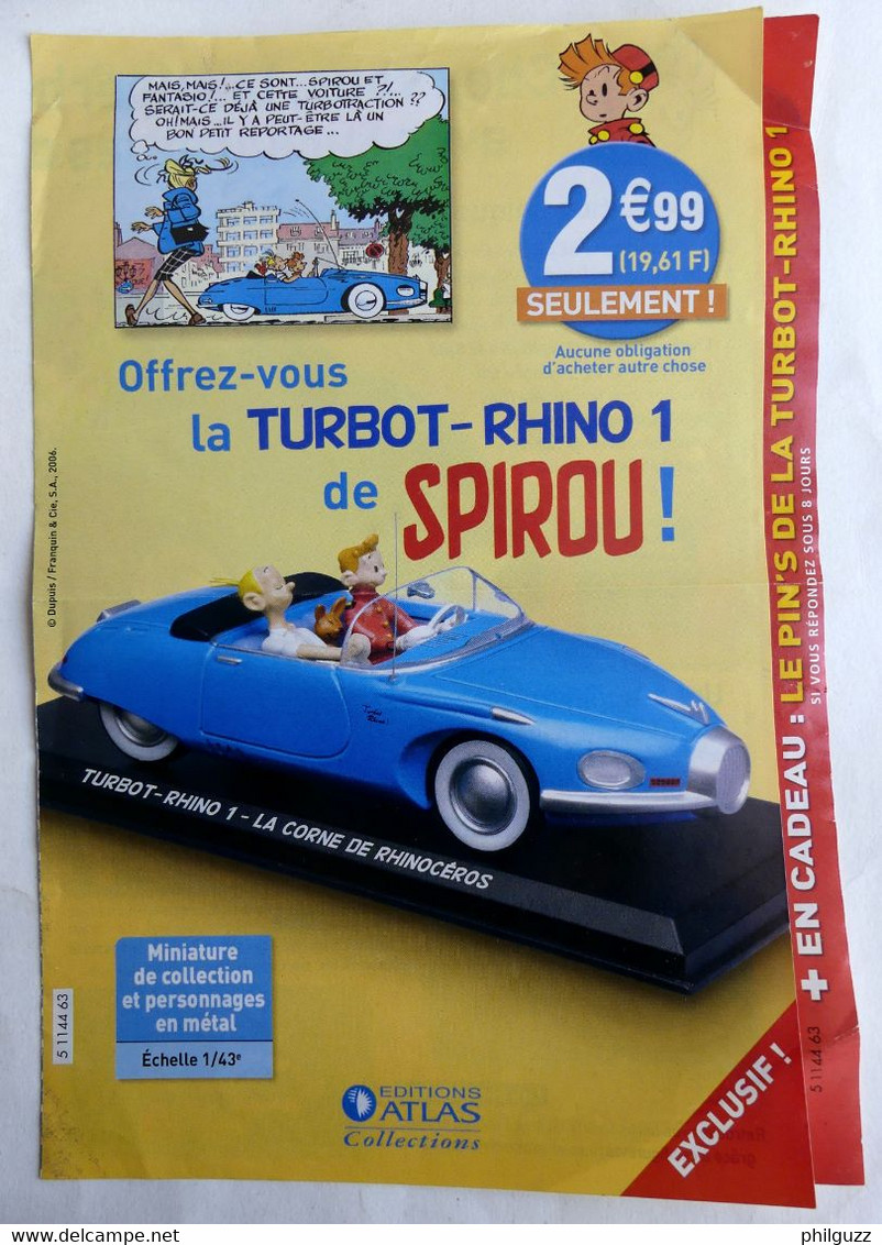 FLYERS DEPLIANT COLLECTION ATLAS VOITURES SPIROU TURBOT-RHINO  2006 - Objets Publicitaires