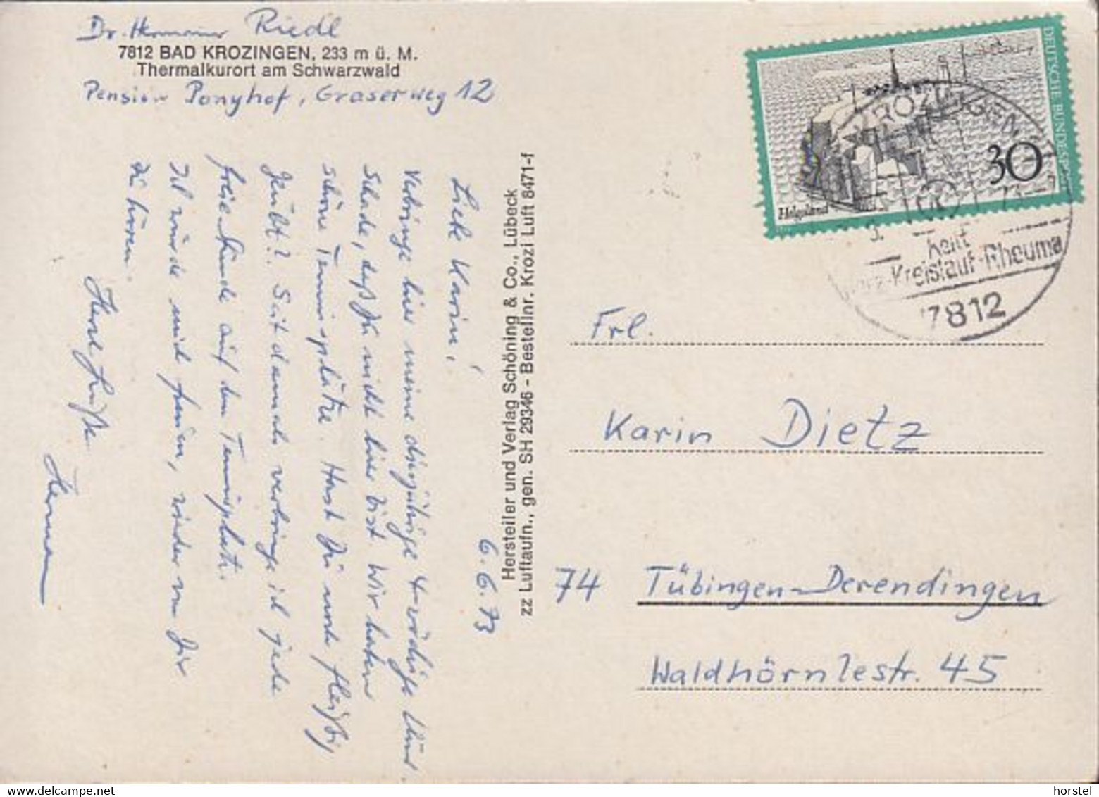 D-79189 Bad Krozingen - Railway Station - Bahnhof - Autorail - Eisenbahn - Lokomotive - E-Lok - Nice Stamp - Bad Krozingen