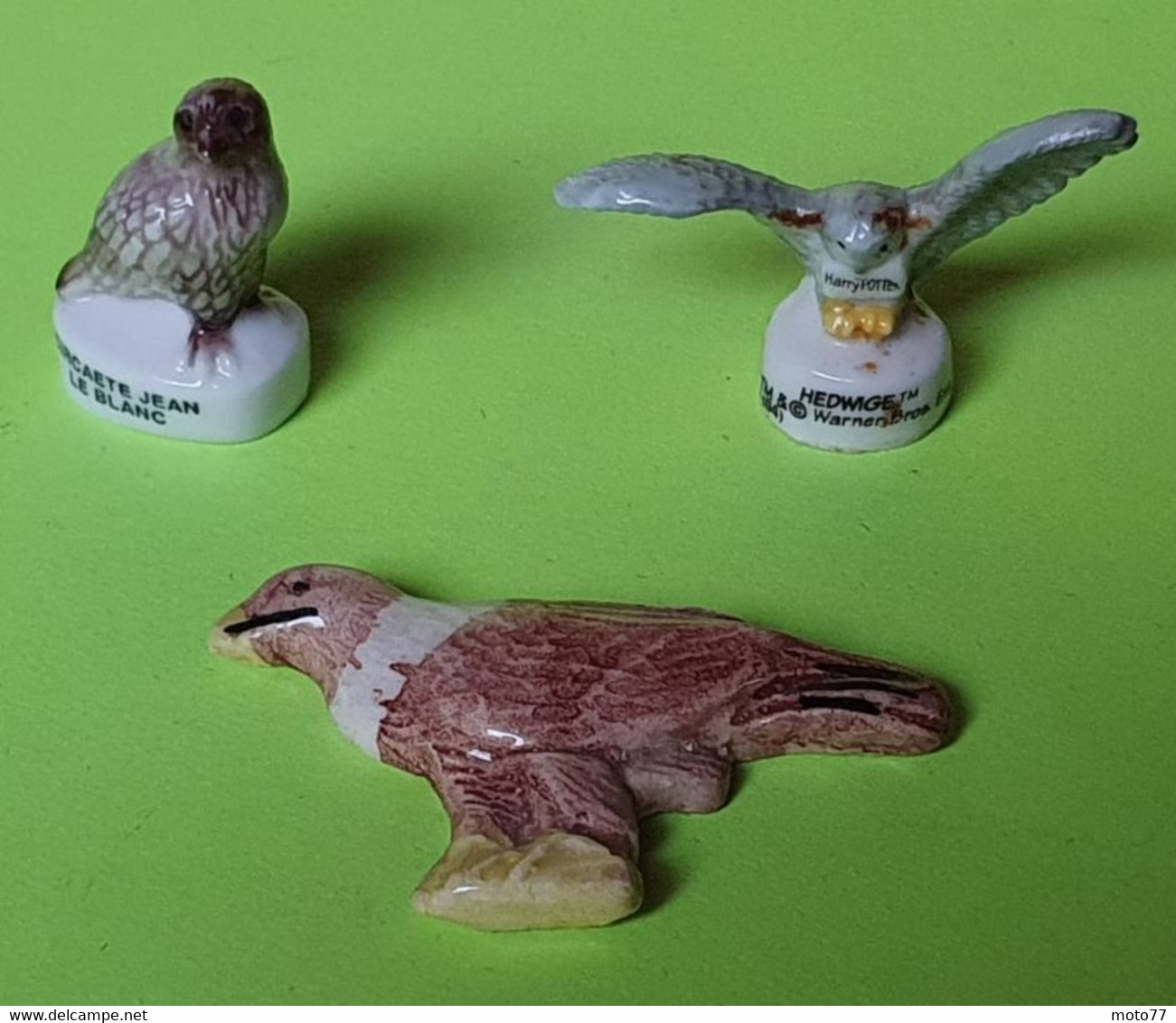 Lot 3 Fèves RAPACES - Aigle, Chouette D'Harry Potter, Circaete Jean Le Blanc Du WWF Magasin Champion - Années 2000 - Animaux