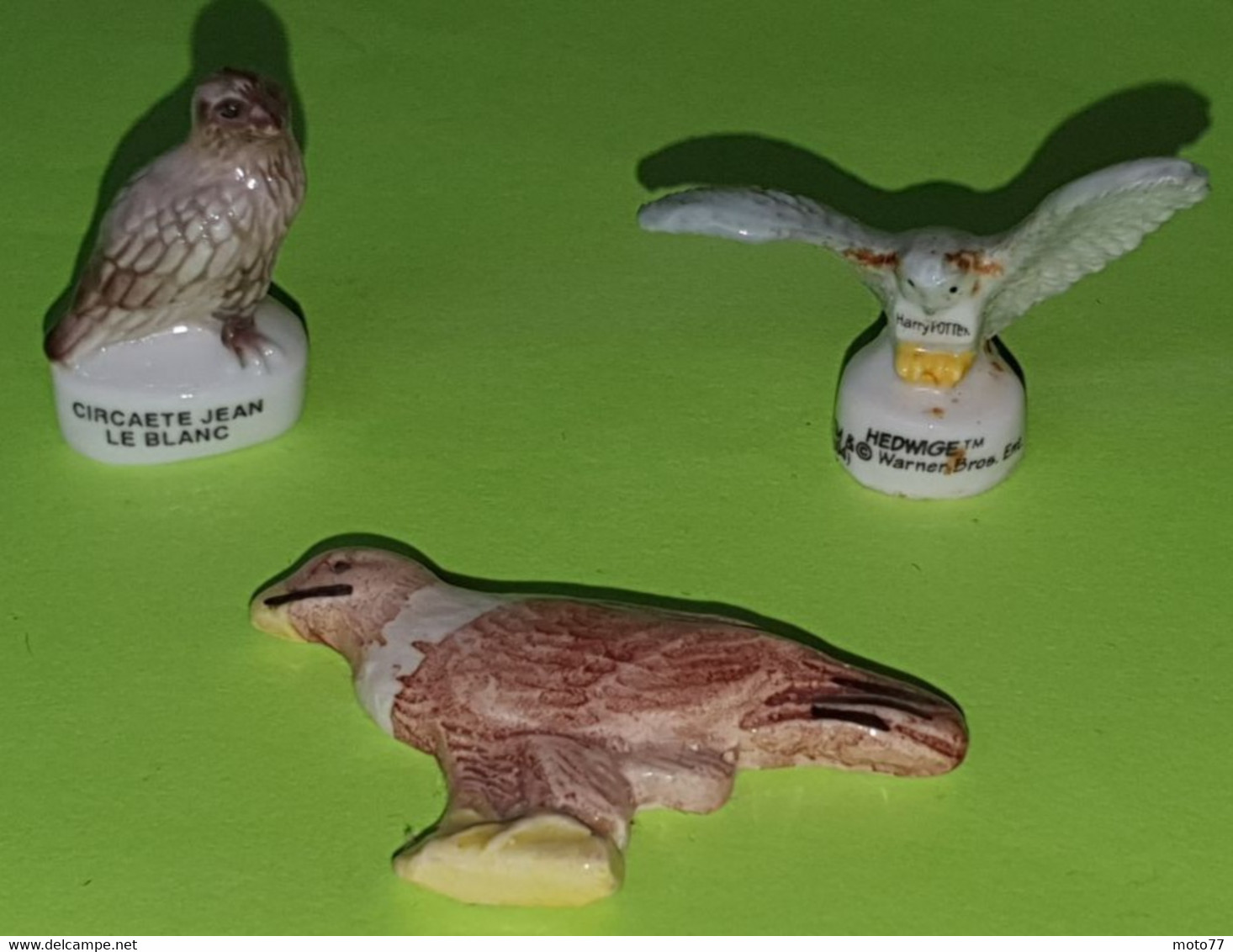 Lot 3 Fèves RAPACES - Aigle, Chouette D'Harry Potter, Circaete Jean Le Blanc Du WWF Magasin Champion - Années 2000 - Animaux